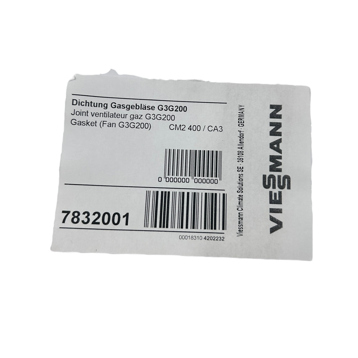 Viessmann Dichtung Gasgebläse G3G200 7832001