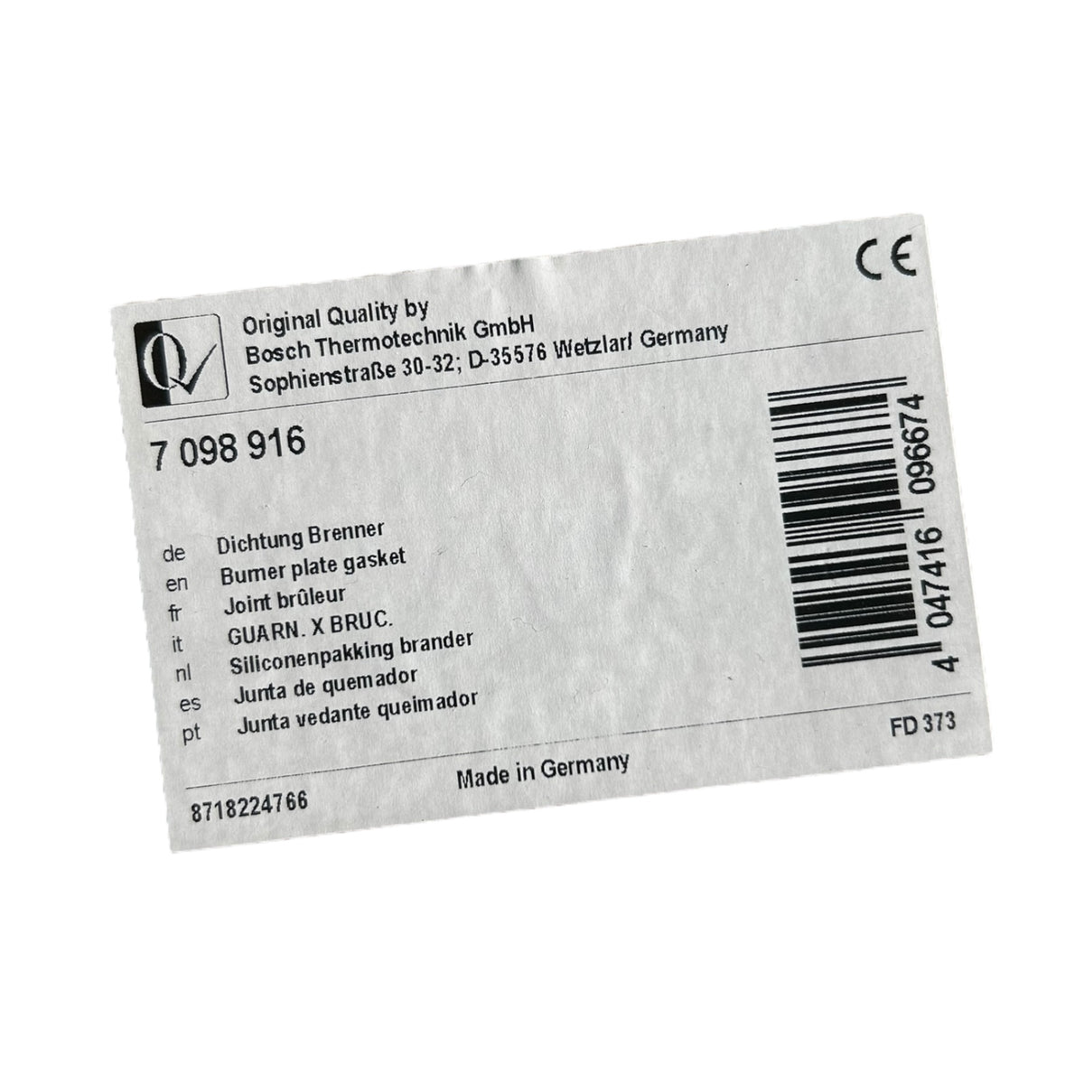 Bosch Buderus Sieger Brennerdichtung 7098916 Ersatzteil Nr.: GB112/GB142 15-30