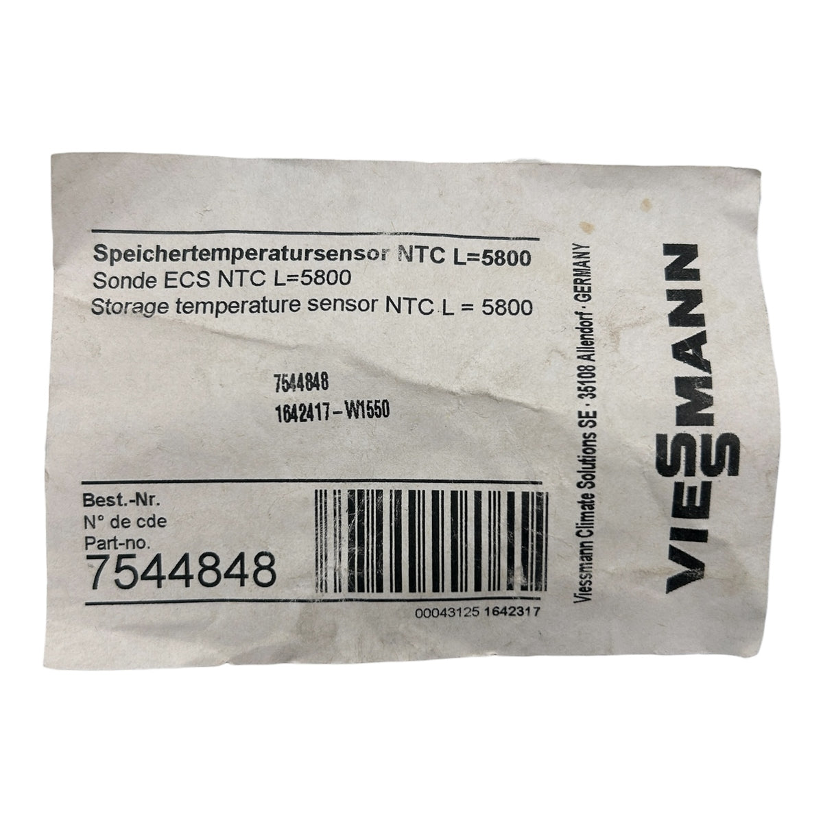 Viessmann Speichertemperatursensor 7544848 Speicherfühler NTC 10k (Vi7494967)