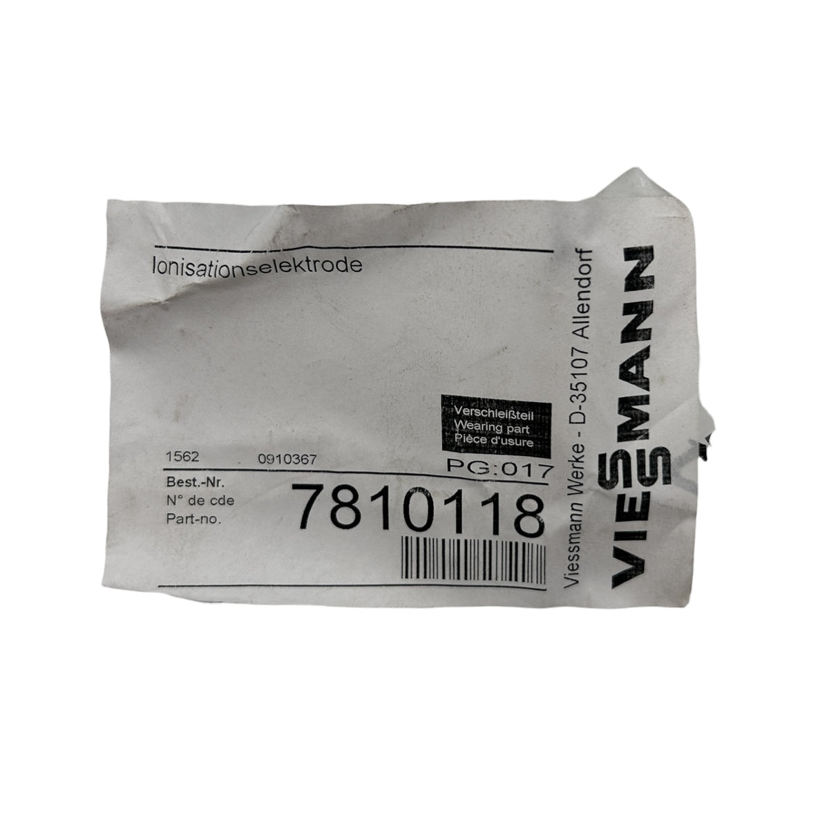 Viessmann Ionisationselektrode 7810118 EV 18,EV-1100-EV-4672, Nr.