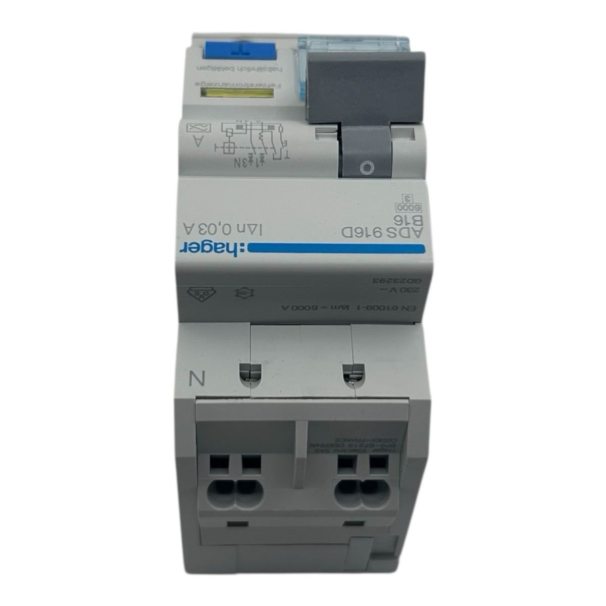 HAGER ADS916D FI/LS-Schalter B16-0,03A 1P+N (B16A)