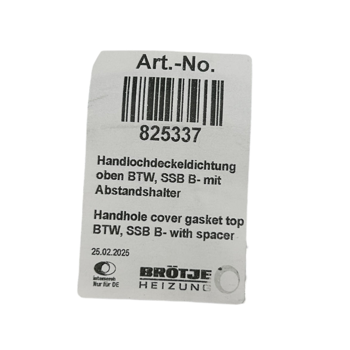 BRÖTJE 825337 Handlochdeckeldichtung oben BTW, SSB B- mit Abstandshalter