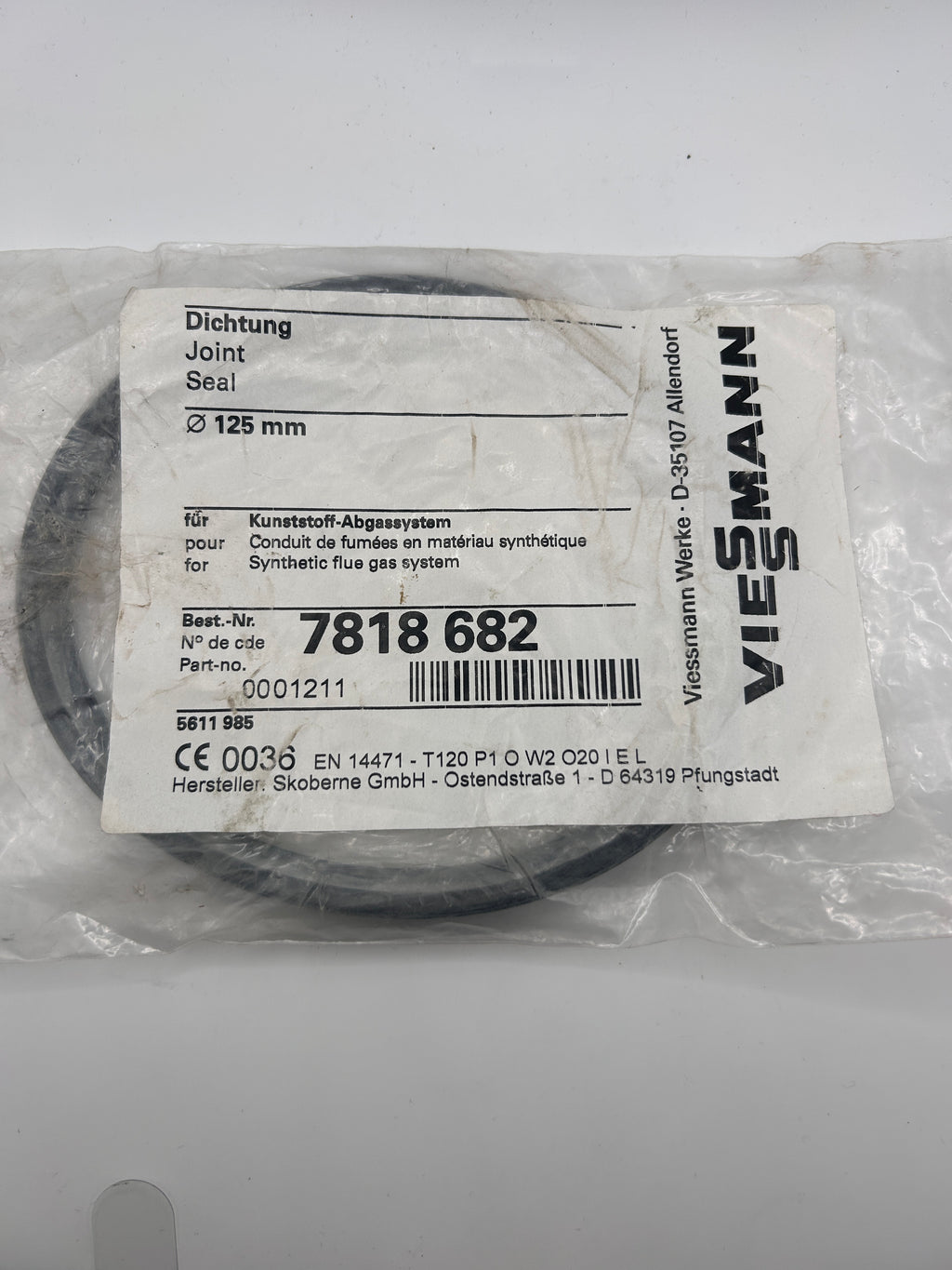 Viessmann Lippendichtung System D125 schwarz 7818682
