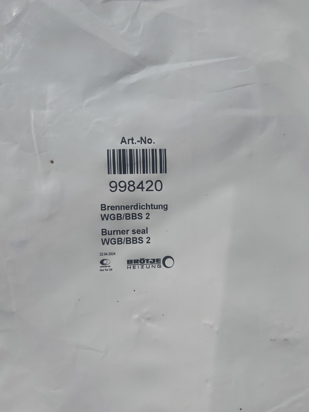 Brötje Brennerdichtung 998420 für WGB 2 / BBS 2 Dichtung Brenner