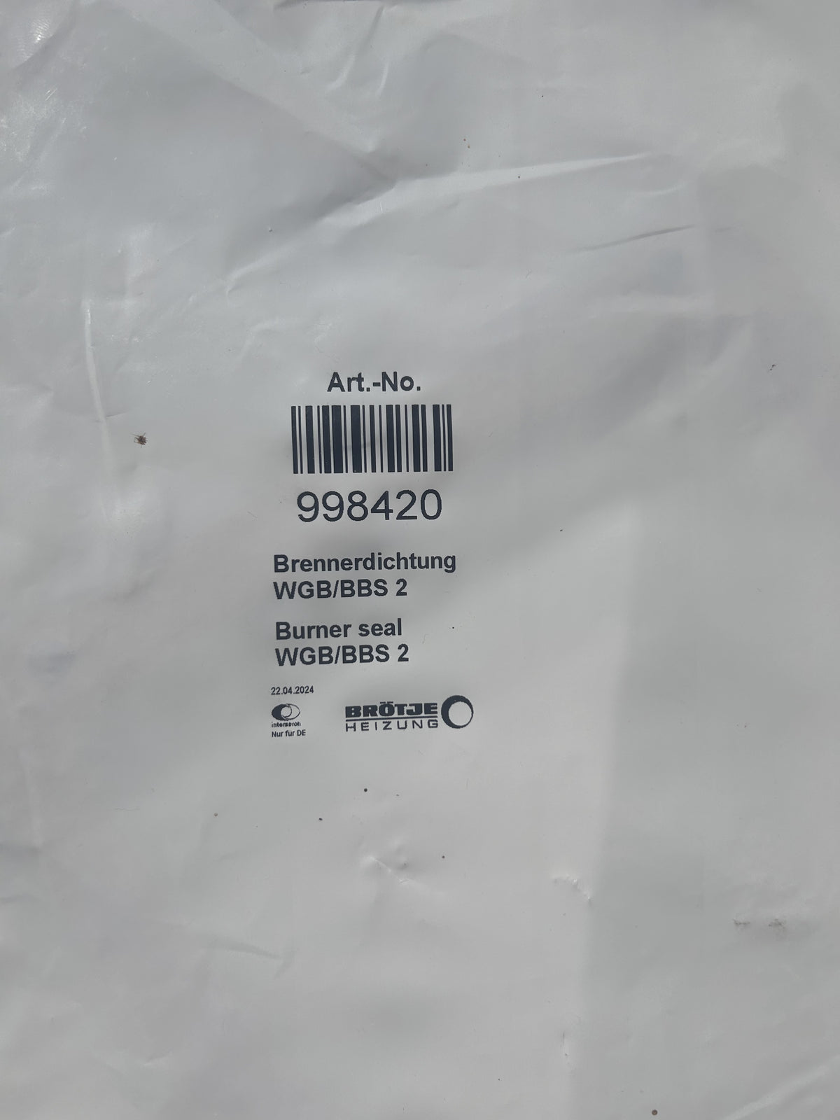 Brötje Brennerdichtung 998420 für WGB 2 / BBS 2 Dichtung Brenner