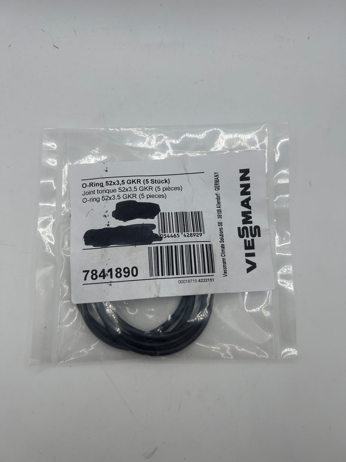 VIESSMANN Dichtung 7841890 GKR O-Ring 52x3,5mm (5 Stück)