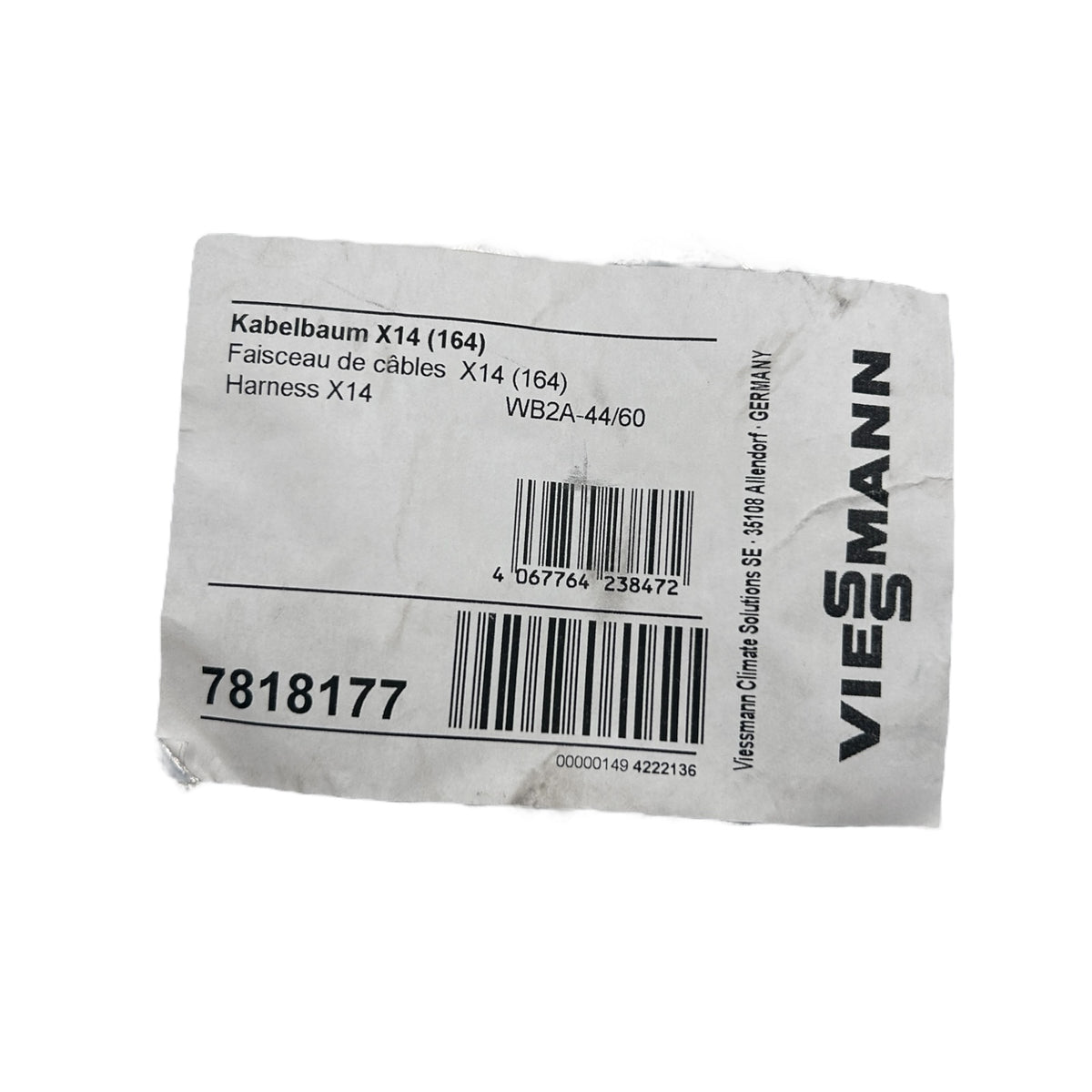 Viessmann Kabelbaum X14 WB2 44/60kW Vitodens 200 WB2 44/60kW 7818177 OVP