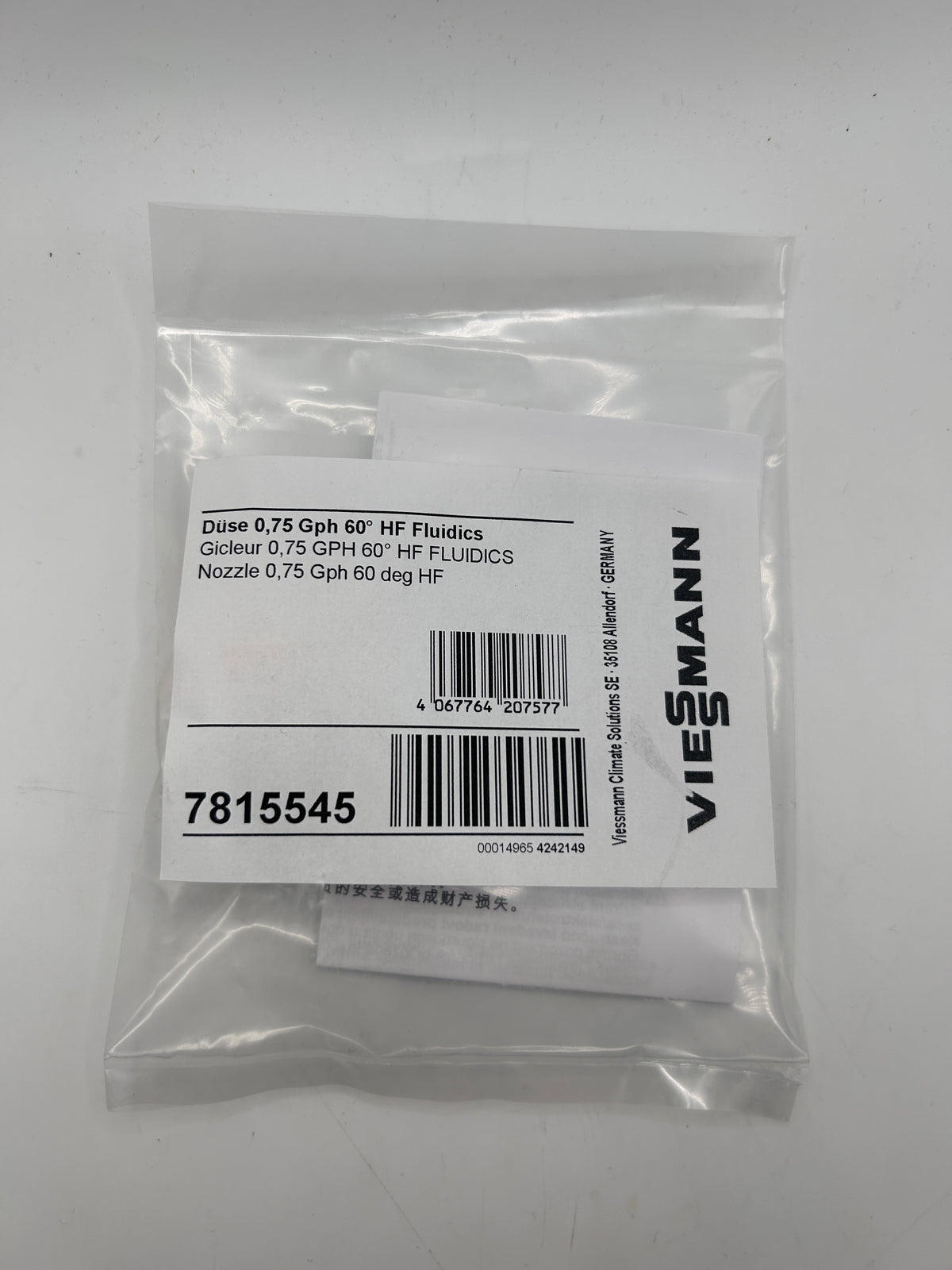 Viessmann 7815545 Düse 0,75 Gph 60° HF Fluidics