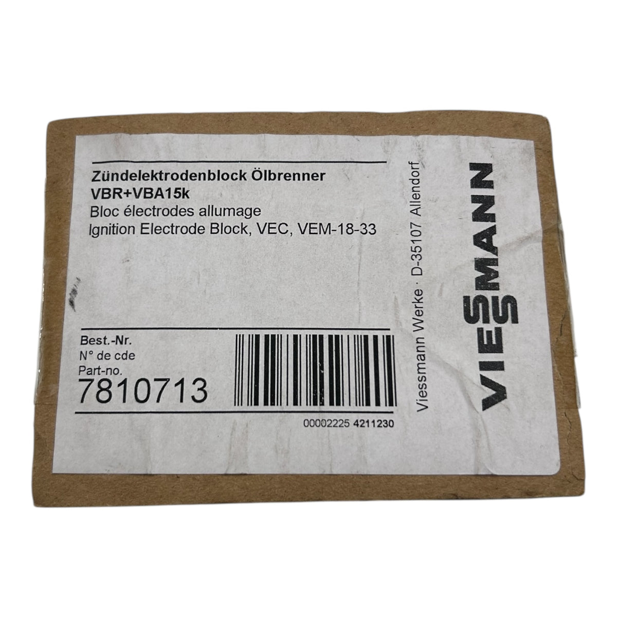 Viessmann Zündelektrodenblock 7810713 für Unit-Ölbrenner, Vitoflame 100, Proflam