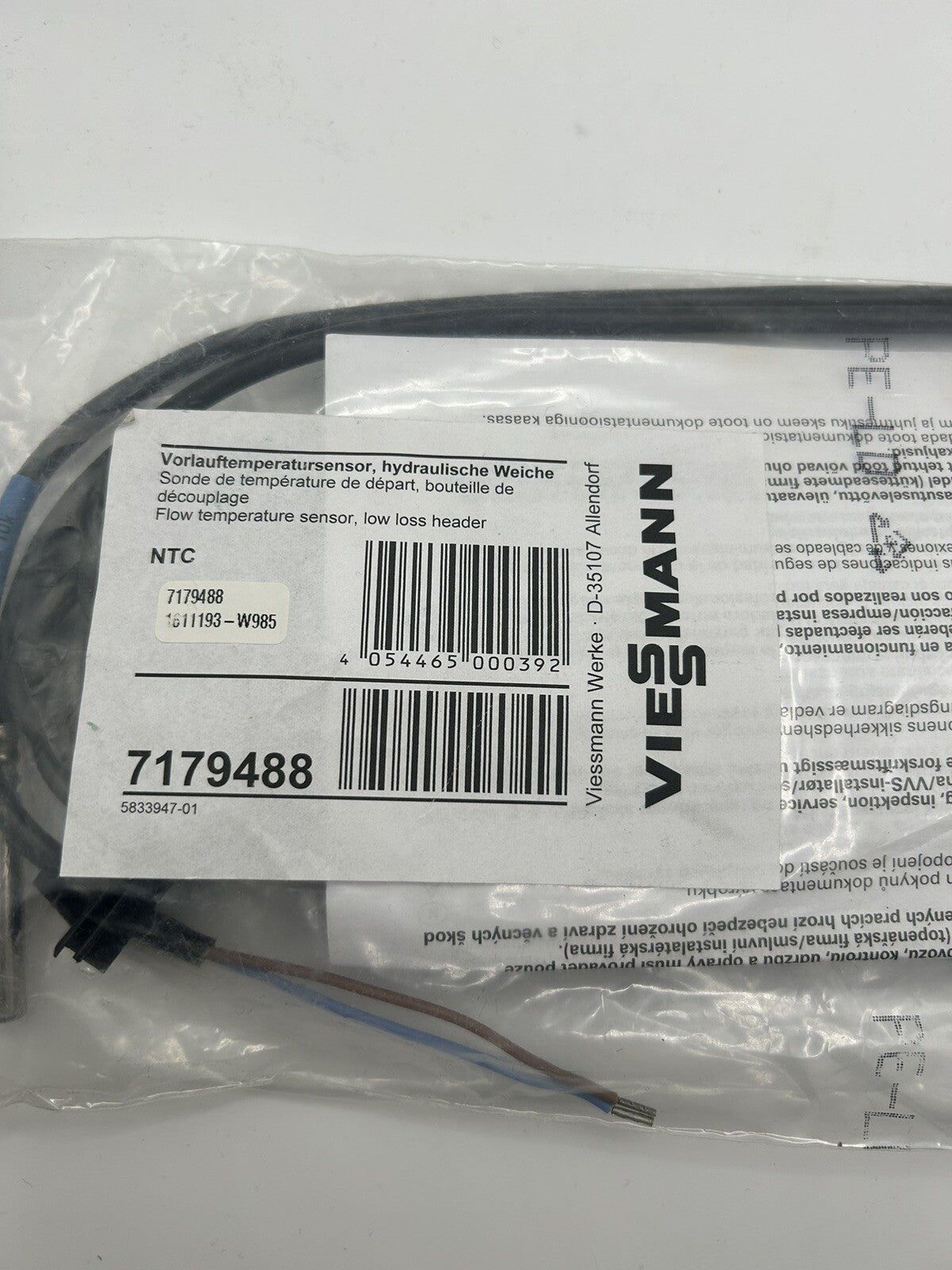VIESSMANN Temperatursensor Nr. 7179488 für hydraulische Weiche NTC VIESSMANN