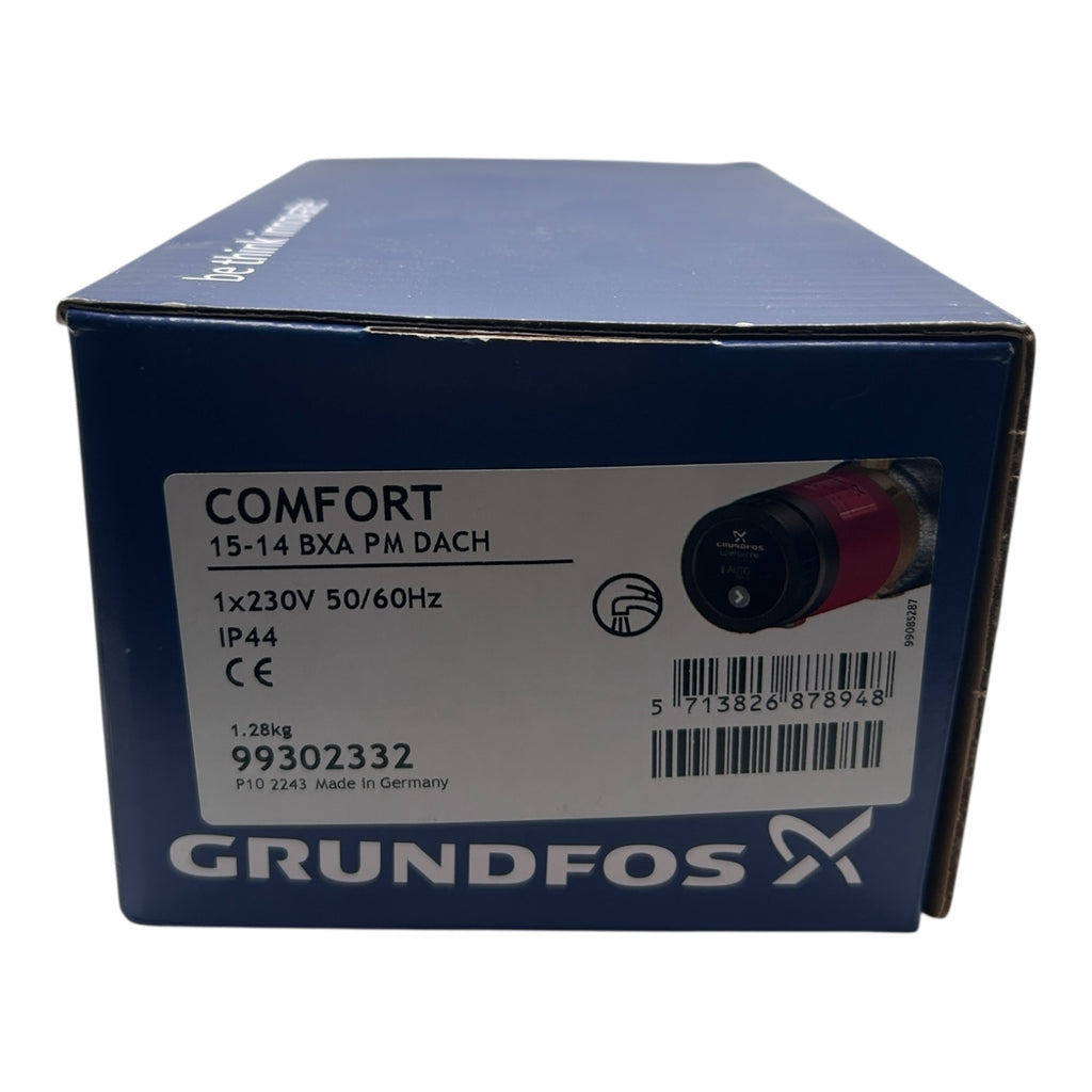 Grundfos 99302332 COMFORT 15-14 BXA PM DACH Umwälzpumpe , 1 Zirkulationspumpe
