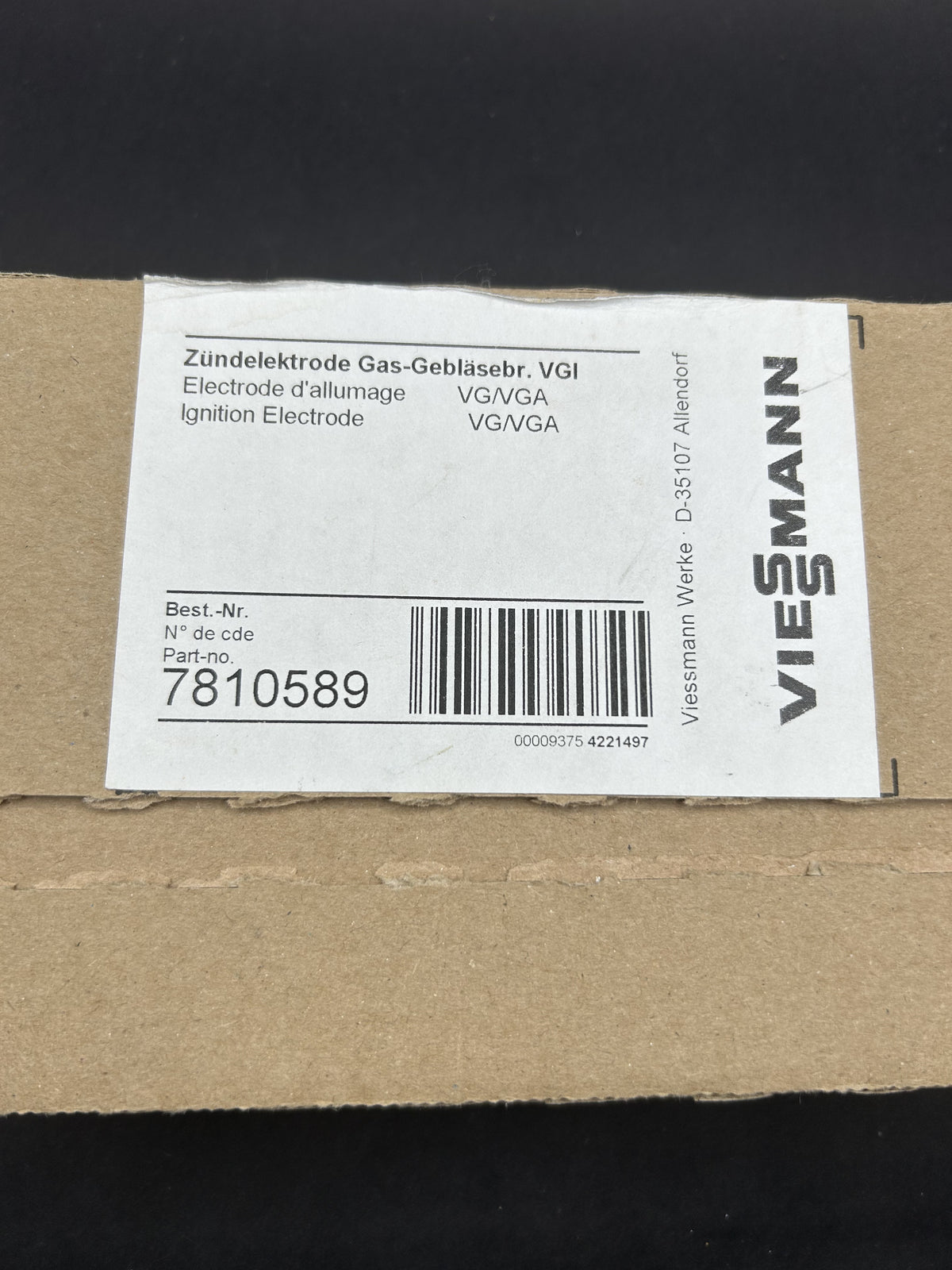 VIESSMANN Zündelektrode 7810589 Gas-Gebläsebr. VGI für Unit Gas-Gebläsebrenner