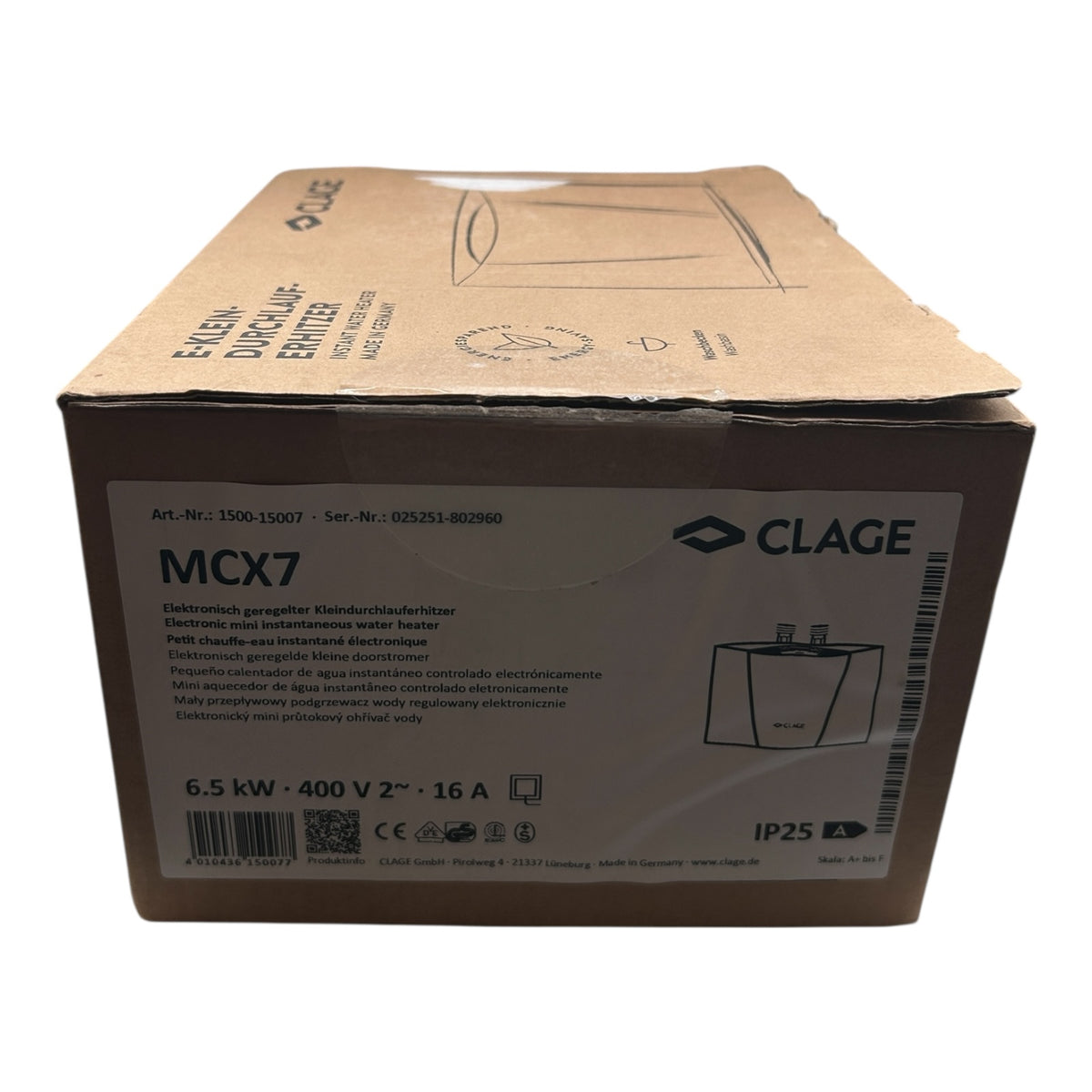 CLAGE MCX7 Klein-Durchlauferhitzer MCX 7 elektronisch 6,5KW 400V