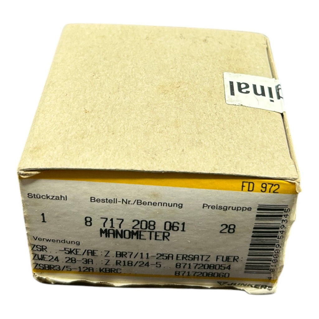 Bosch Junkers Manometer 8717208061 0 ZSBR ZWR ZSR ZWBR ZBR 87172080610