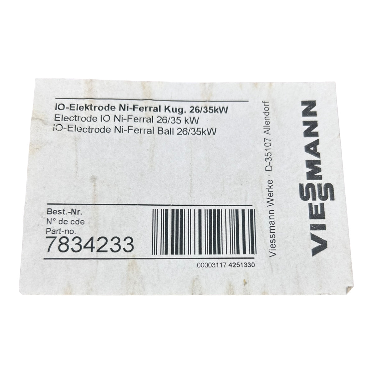 Ionisationselektrode für Viessmann Vitodens 300 ab 2007 | 7834233 ers. 7826505