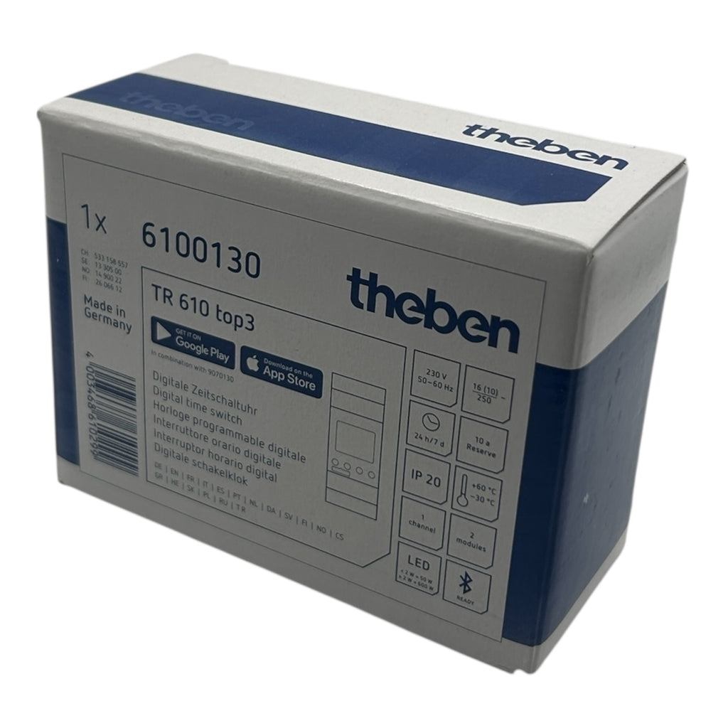 Theben 6100130 Zeitschaltuhr Digital TR610 TOP3 Display 1 Kanal Gangreserve