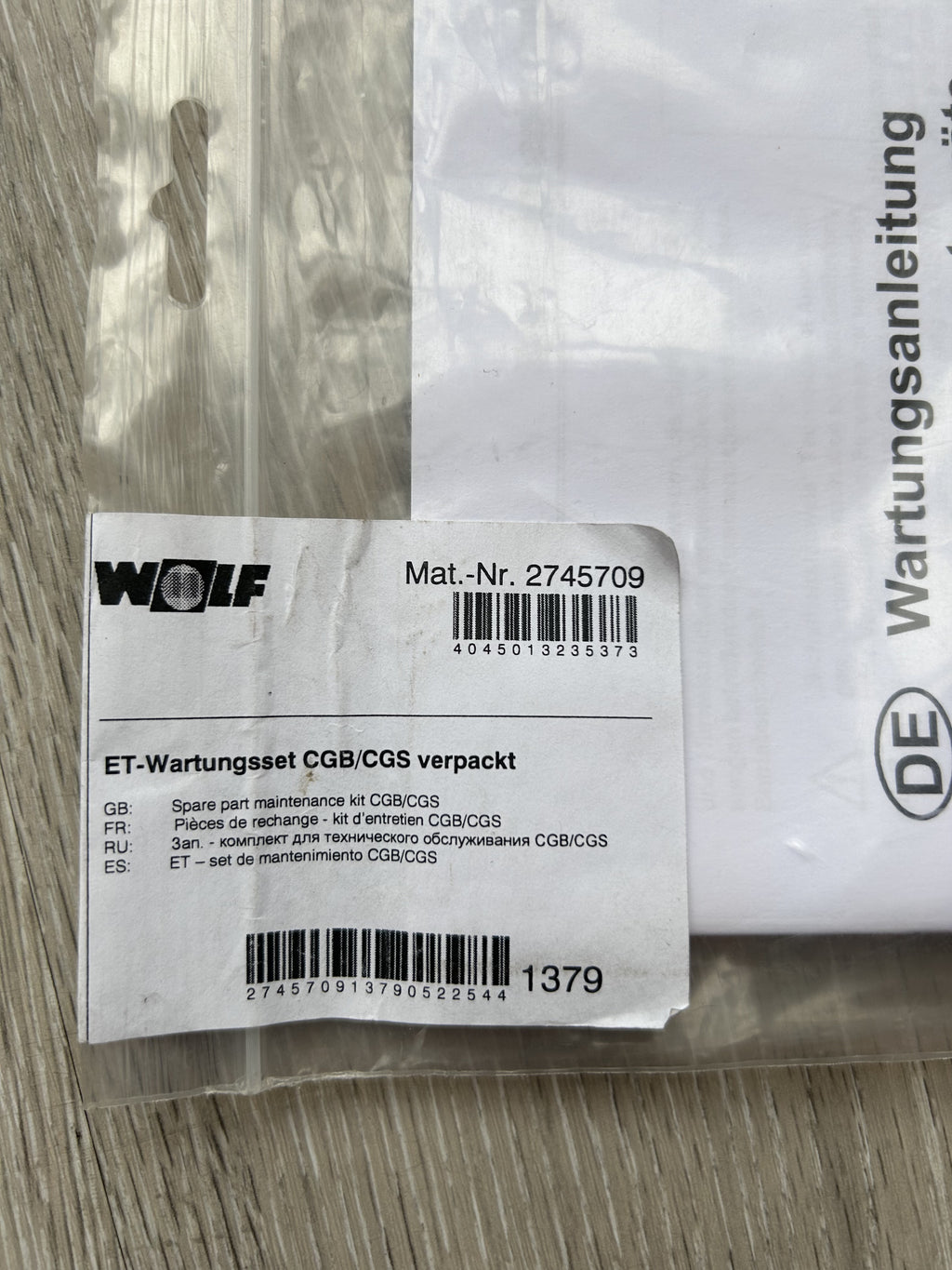 Wartungsset Wolf 2745709 ersetzt 8603017 CGB / CGS Zündelektrode Ionisationselek