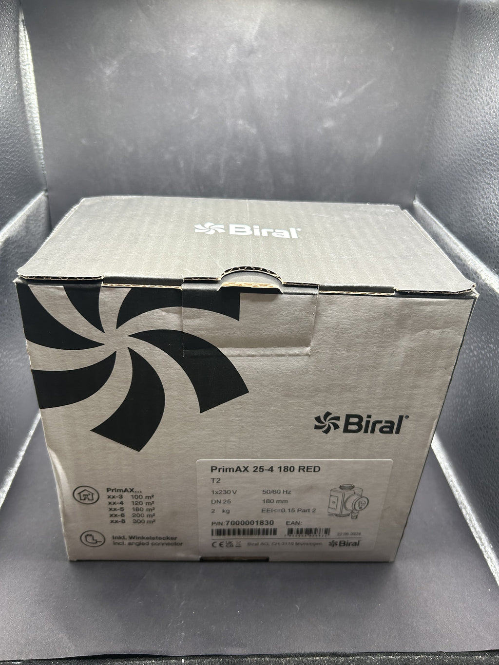 Biral 7000001830 PrimAX T2 25-4 180 RED230V , inkl. Wärmedämmschale Umwälzpumpe