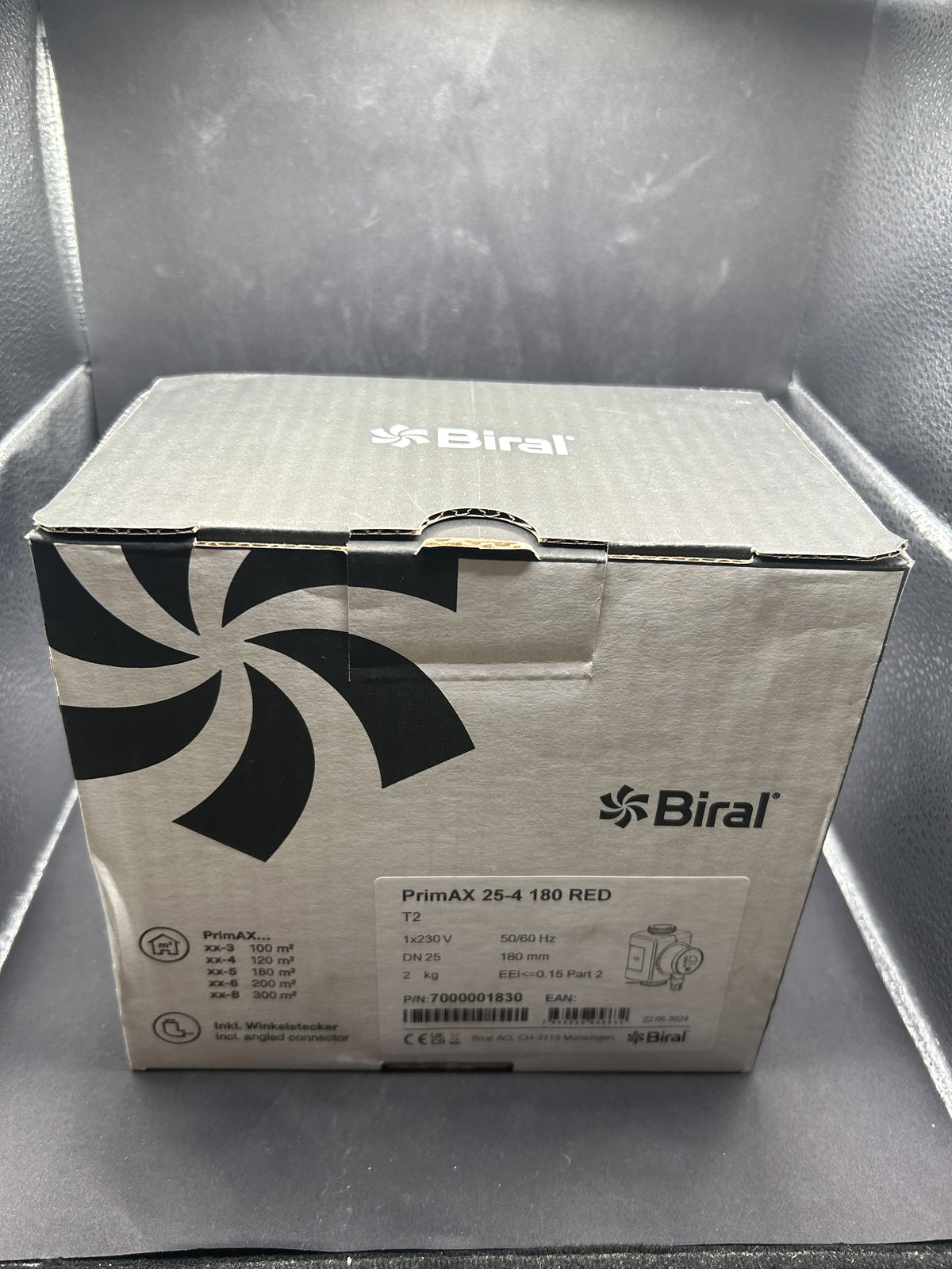 Biral 7000001830 PrimAX T2 25-4 180 RED230V , inkl. Wärmedämmschale Umwälzpumpe