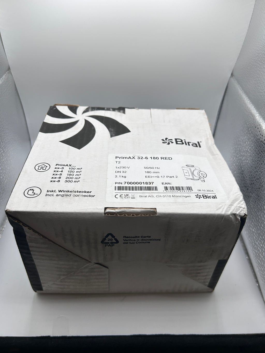 Biral 7000001837 Heizungs-Umwälzpumpe Hocheffizient PrimAX 32-6 180 RED T2
