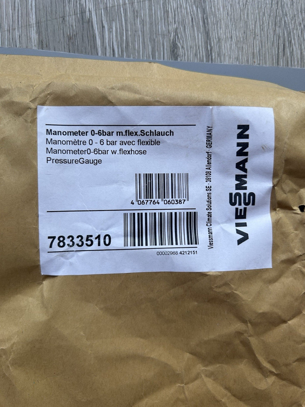Viessmann Manometer 0-6bar mit Flex-Schlauch - 7833510