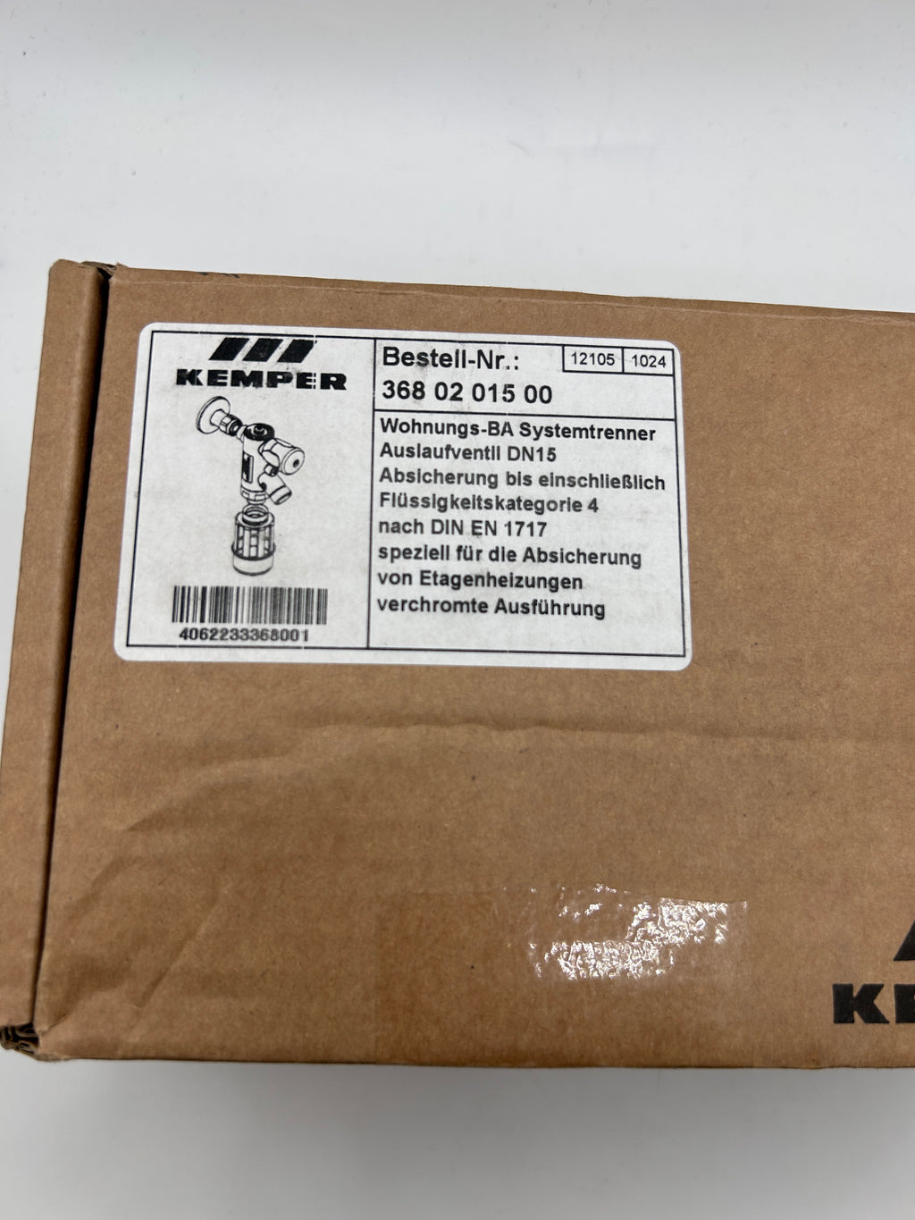 Kemper 3680201500 Systemtrenner Auslaufventil 1/2" 3/4" verchromt Wohnungs-BA