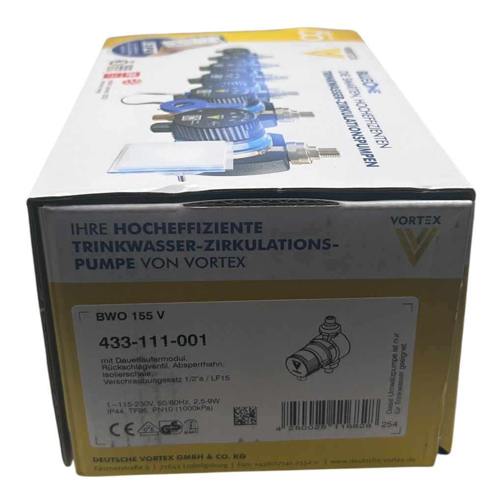 Vortex 433-111-001 BlueOne Zirkulationspumpe BlueOne BWO 155 V ohne Regelmodul -