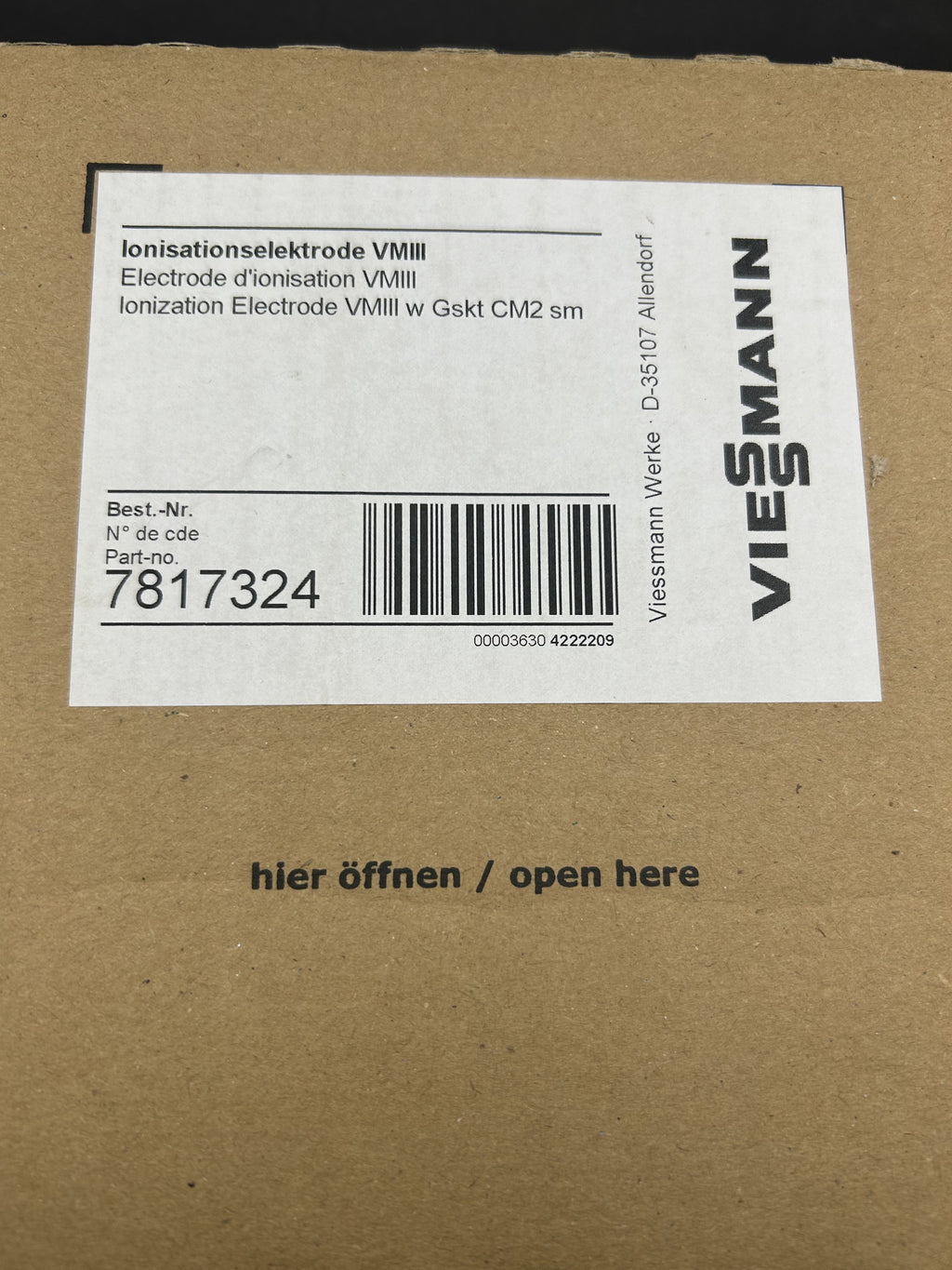 Viessmann Ionisationselektrode 7817324 Vitocrossal 300 Typ CT3B 187-314 KW