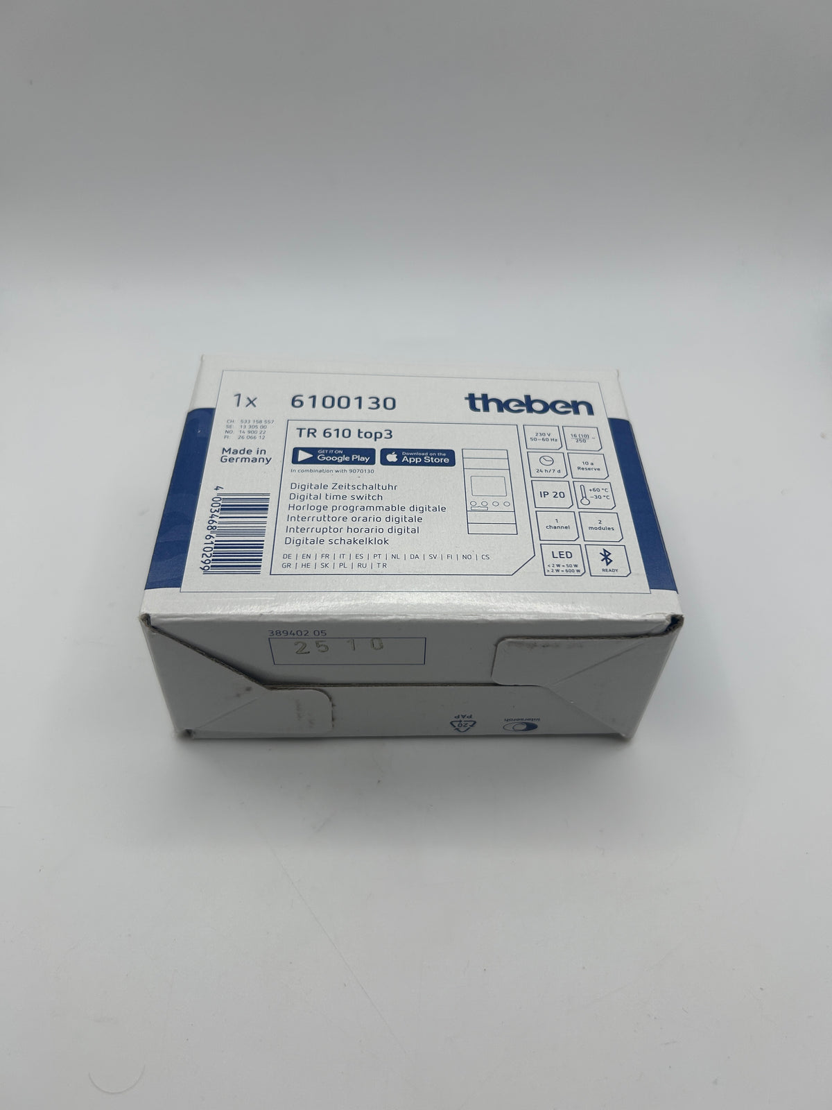 Theben 6100130 Zeitschaltuhr Digital TR610 TOP3 Display 1 Kanal Gangreserve