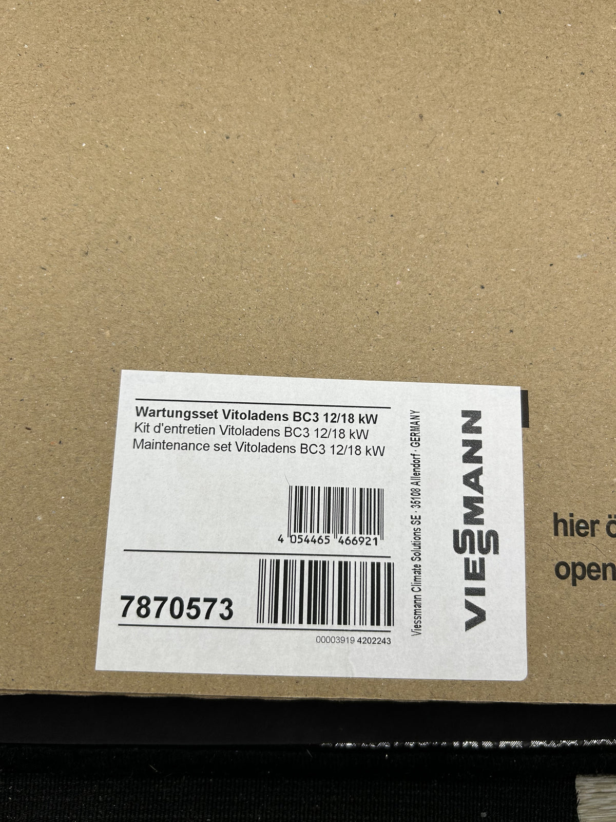 7870573 Viessmann Wartungsset Vitoladens BC3 12/18 kW