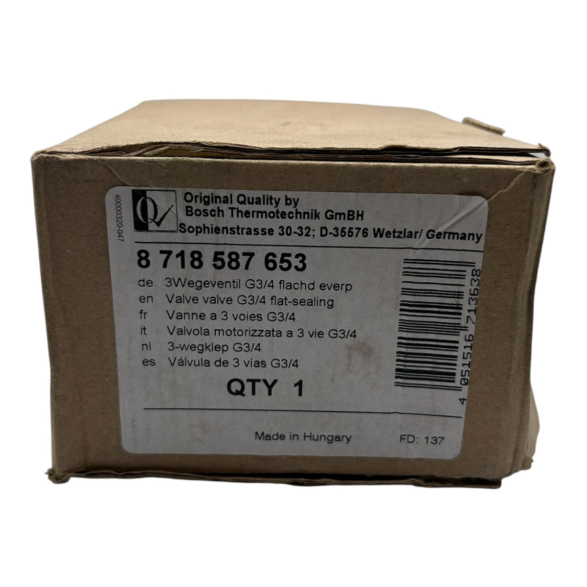 Bosch 8718587653 Ersatzteil TTNR: 3-Wege-Ventil G3/4 flachdichtend everp