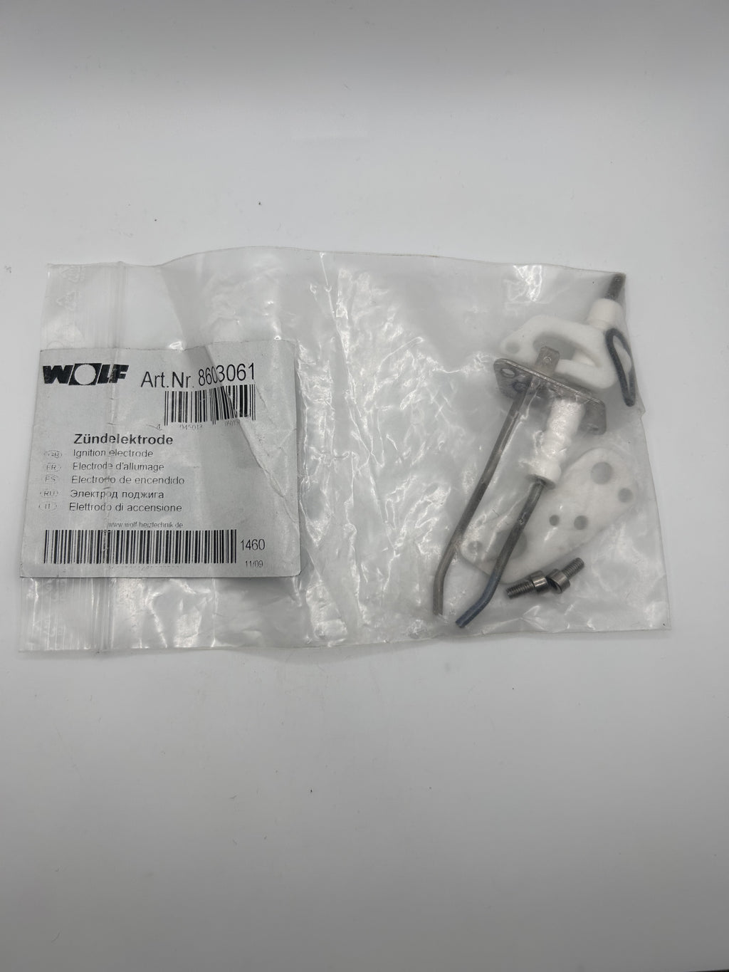 Zündelektrode Wolf CGB - (K)-20 CGS # 8603061 incl. Zündkabel Dichtung Elektrode