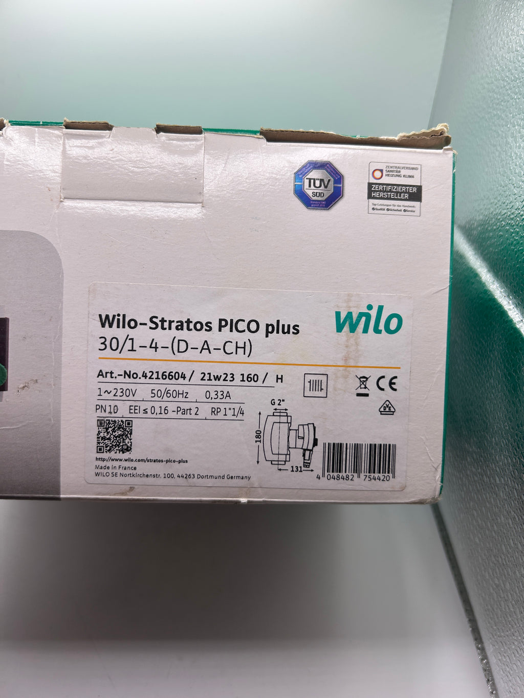 Wilo 4216604 Stratos PICO plus 30/0,5-4 Heizungspumpe BL=180mm | 230V / 0,33A |