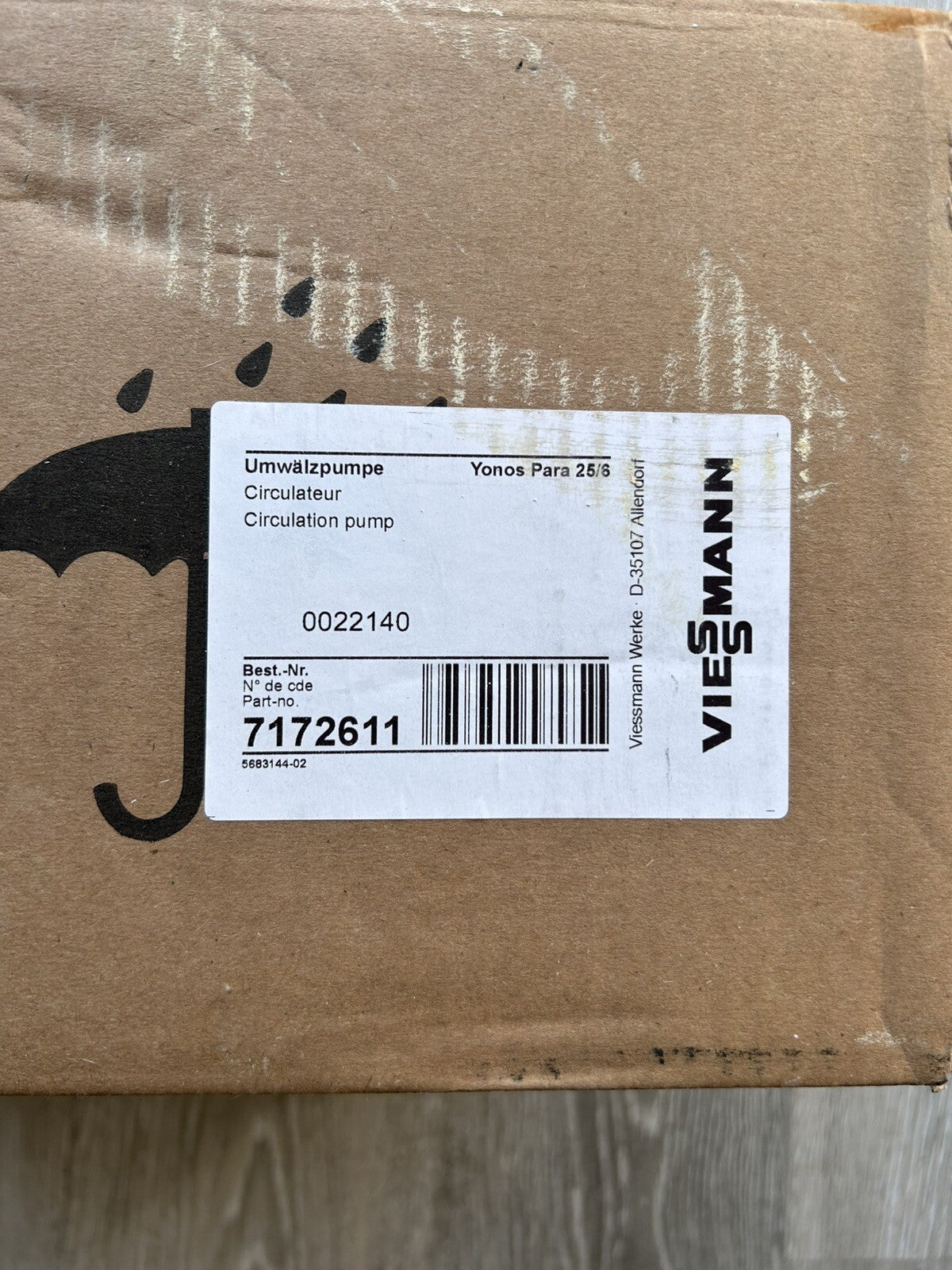 Umwälzpumpe Viessmann 7172611 Yonos Para 25/6 Umwälzpumpe Viessmann 7172611