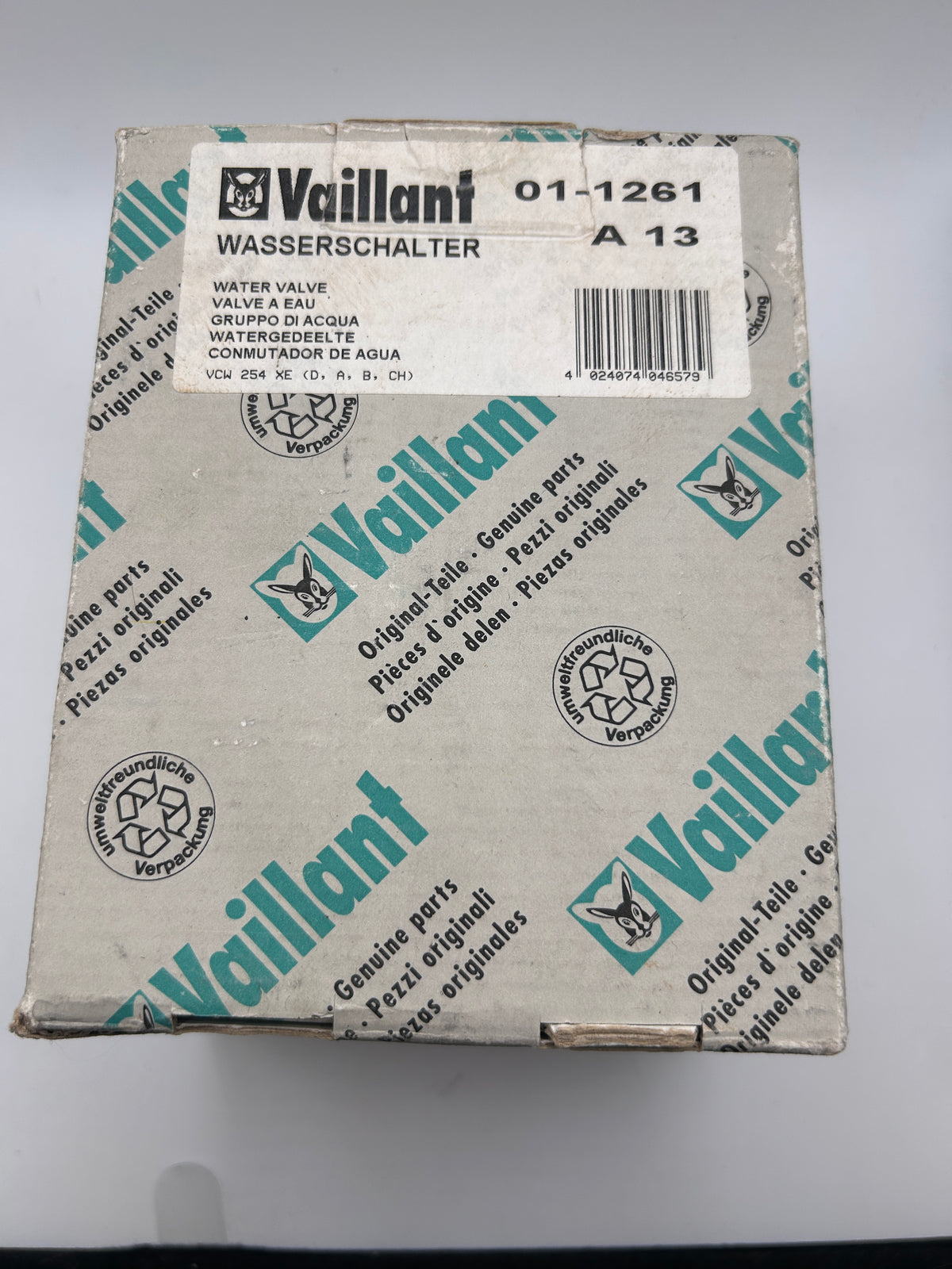 Vaillant 011261 Wasserschalter VCW 254 + 2 XE 255/2 256E