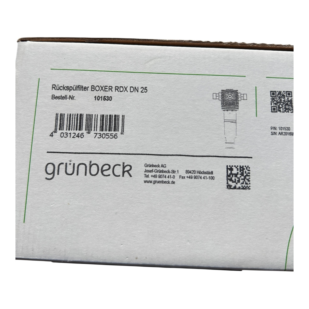 Grünbeck 101525 Rückspülfilter Boxer RDX 3/4" 100 µm Druckminderer Wasserfilter