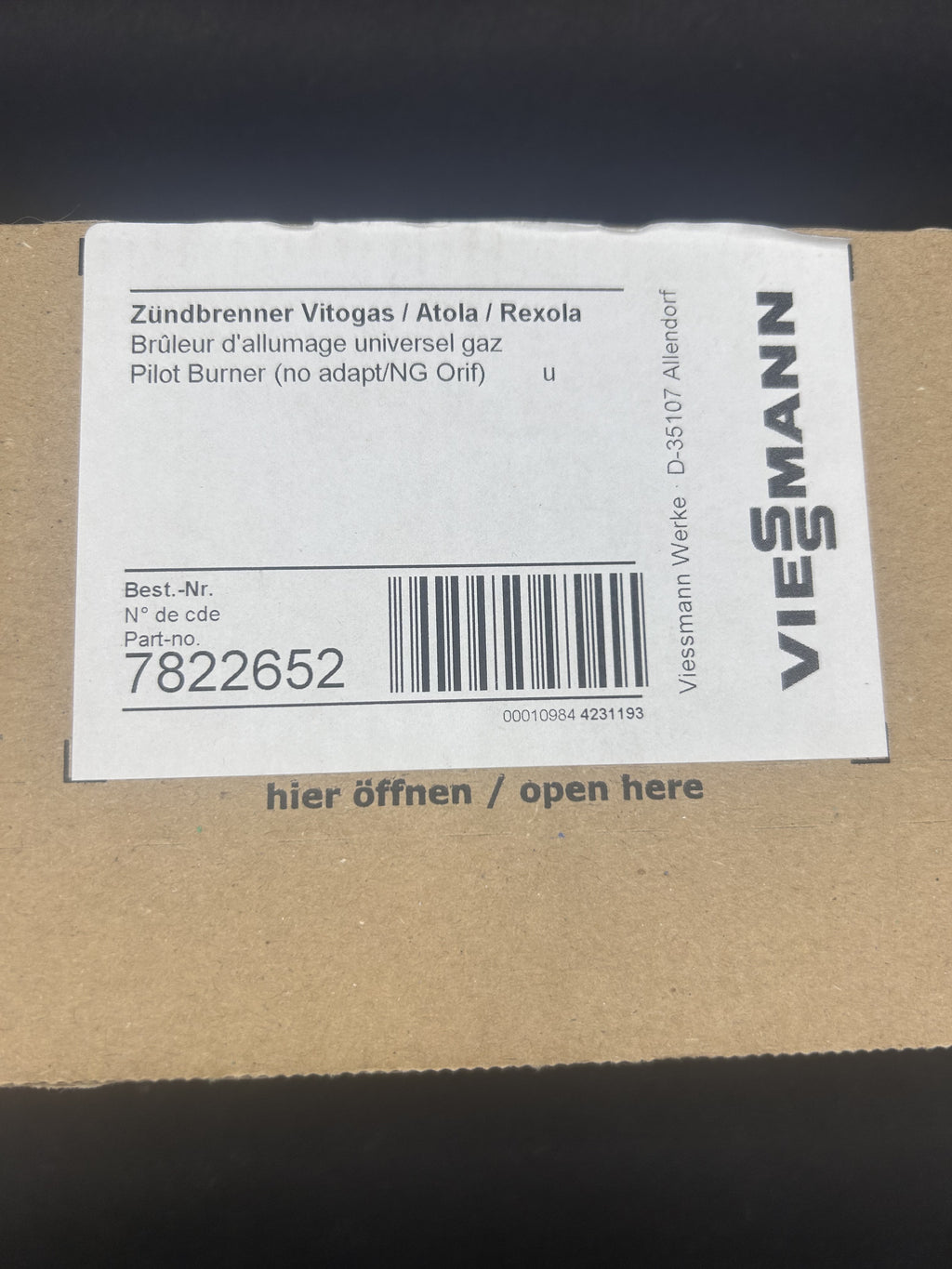 Viessmann Zündbrenner 7822652 Atola Rexola Litola und Vitogas 100 50 300 7171822