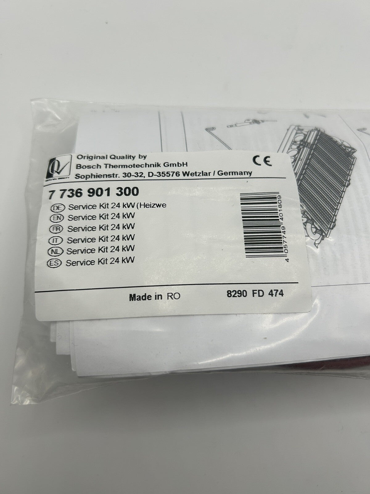 Bosch Junkers Ersatzteil 7736901300 Service Kit 24 kW Heizung Dichtung ZSR / ZWR