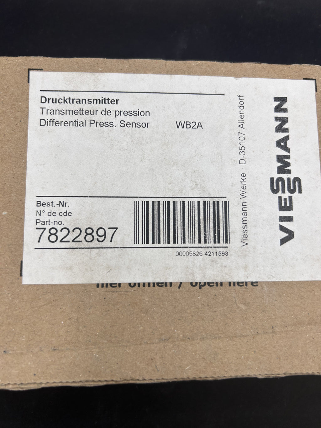 VIESSMANN Drucktransmitter Vitodens Referenz-Nr.: 7822897