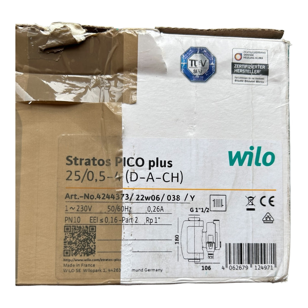 Wilo Nassläufer-Hocheffizienzpumpe Stratos PICO plus 25/0,5-6, G11/2,40W 4244375