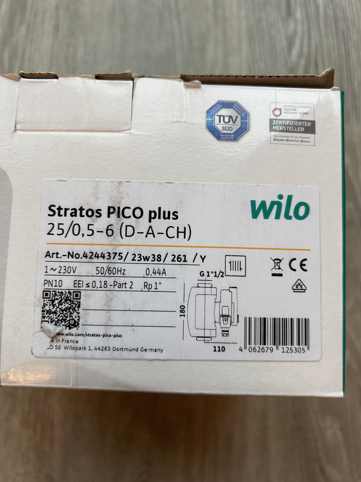 Wilo Nassläufer-Hocheffizienzpumpe Stratos PICO plus 25/0,5-6, G11/2,40W 4244375