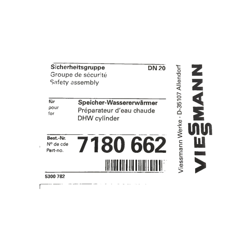 Viessmann 7180662 Sicherheitsgruppe nach DIN 1988, DN 20, R1 -