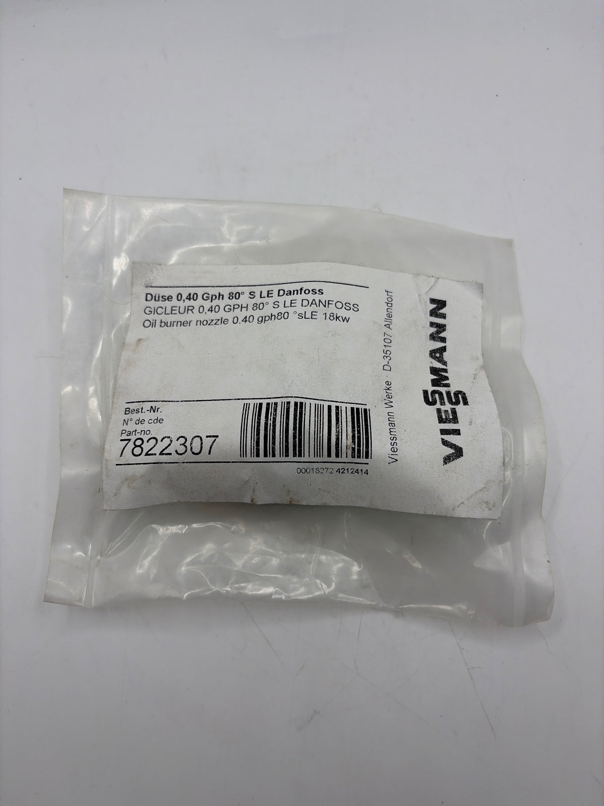 Viessmann 7822307 Danfoss Ölbrennerdüse 0,40/80°S LE