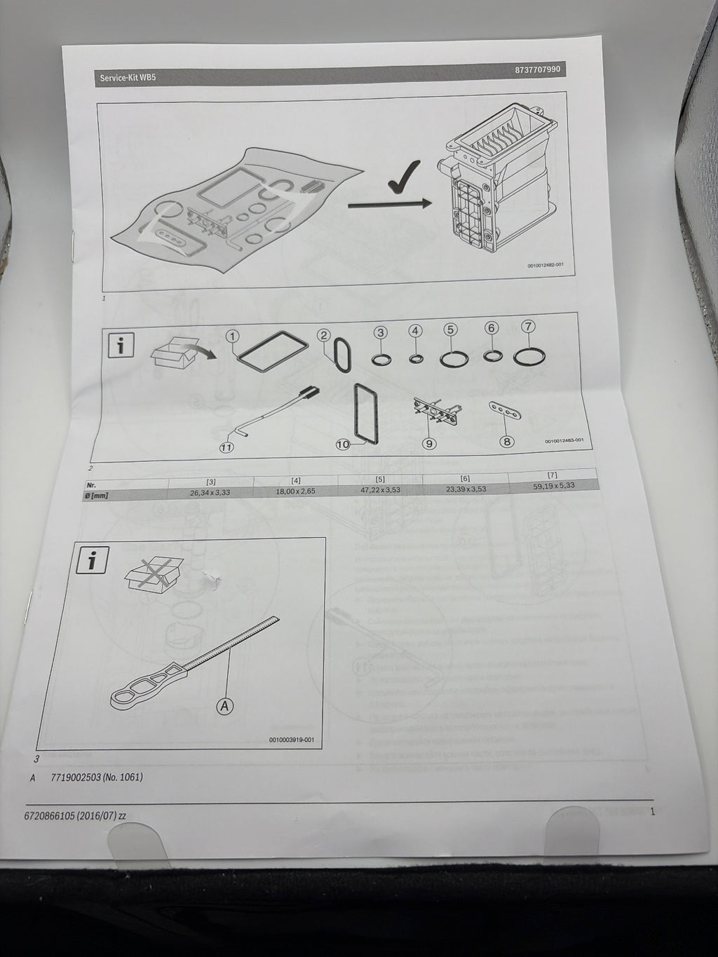Buderus 8737707990 Junkers Wartungssatz | WB5 Bosch Servicekit
