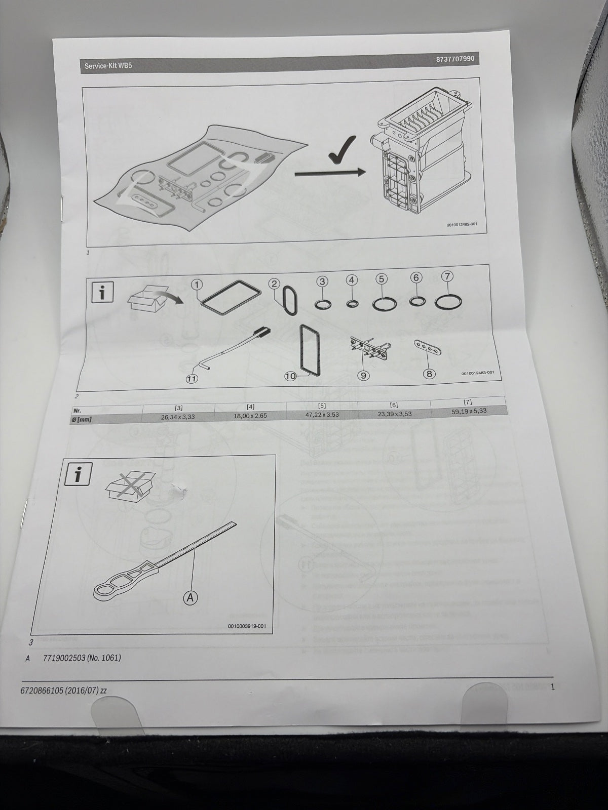 Buderus 8737707990 Junkers Wartungssatz | WB5 Bosch Servicekit