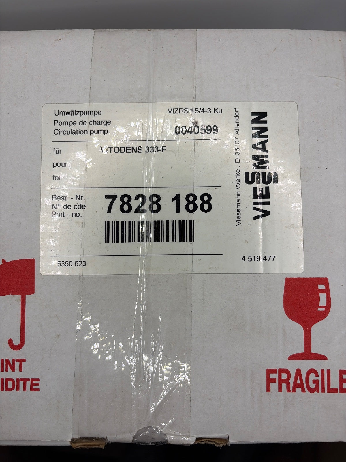Viessmann 7828188 Umwälzpumpe VIZRS 15/4-3 Ku