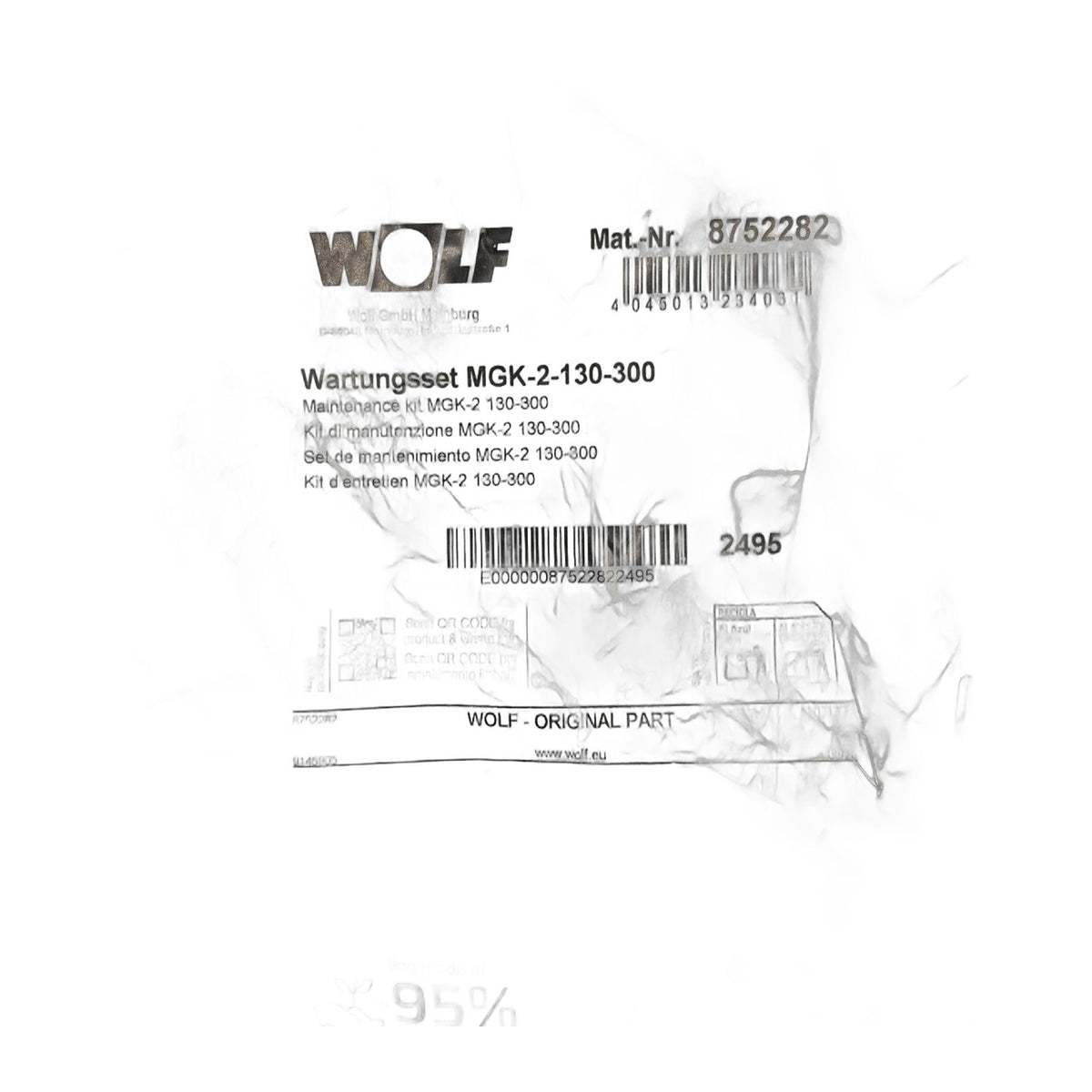 Buderus 8752282 WOLF Wartungsset für Gasbrennwerkessel MGK-2 130-300