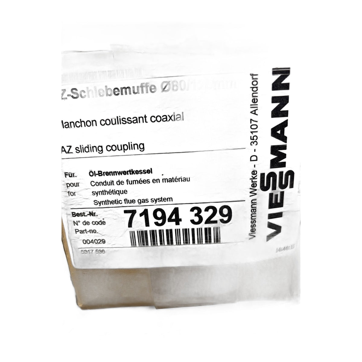 Viessmann 7194329 AZ-Schiebemuffe Abgas Rohr DN80/125