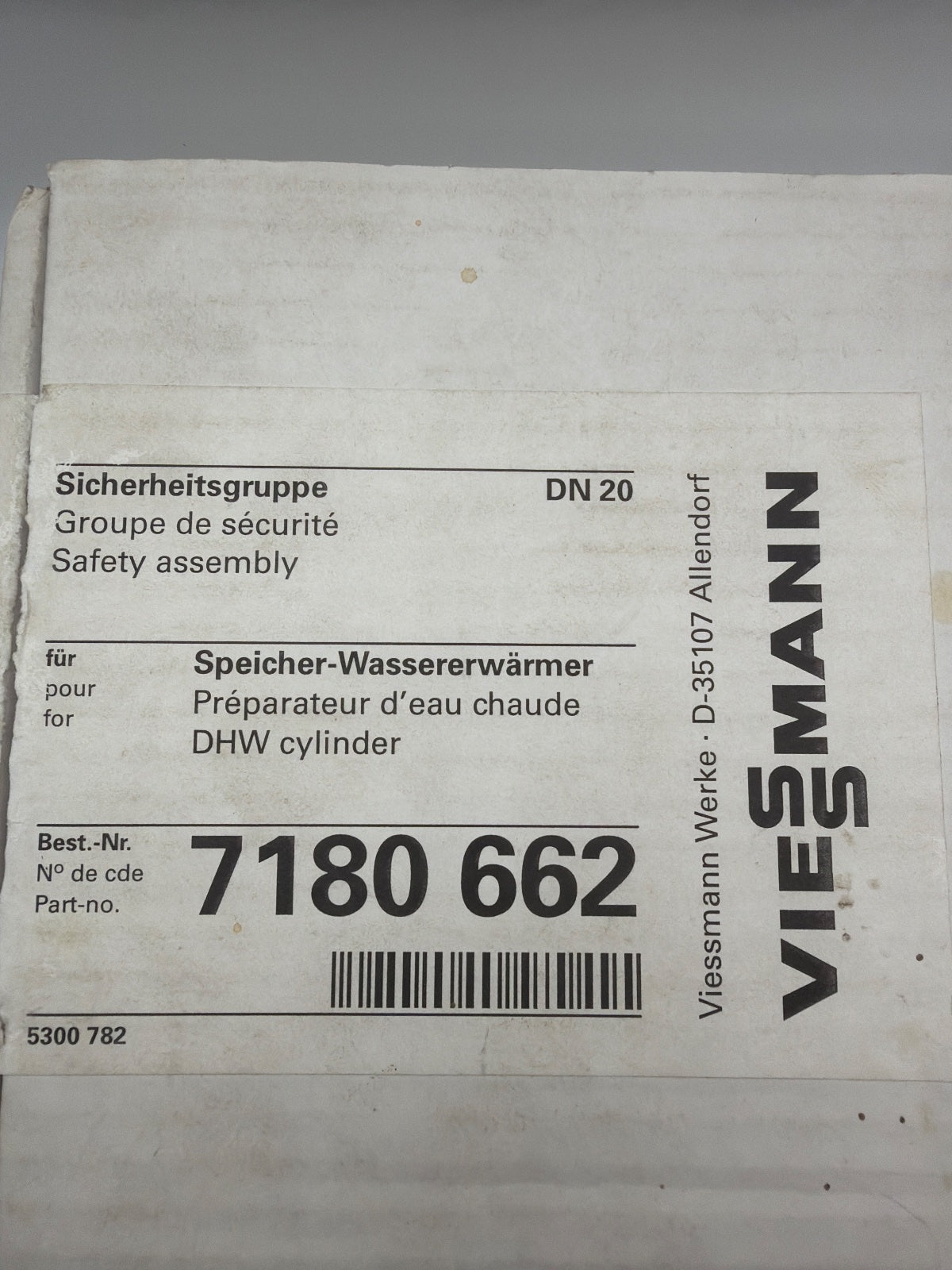 Viessmann 7180662 Sicherheitsgruppe nach DIN 1988, DN 20, R1 -
