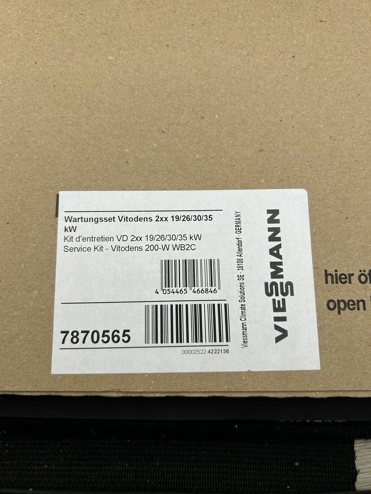 Wartungsset original Viessmann Vitodens 2xx 19 / 26 / 30 / 35 kW, 7870565